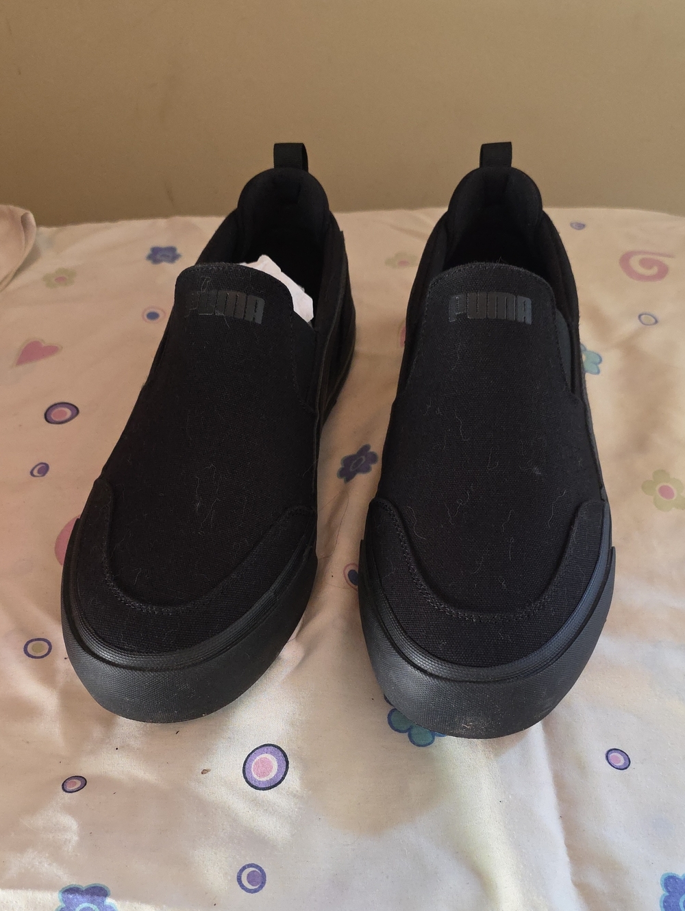 Puma Men's Black Slip-On Canvas Loafers